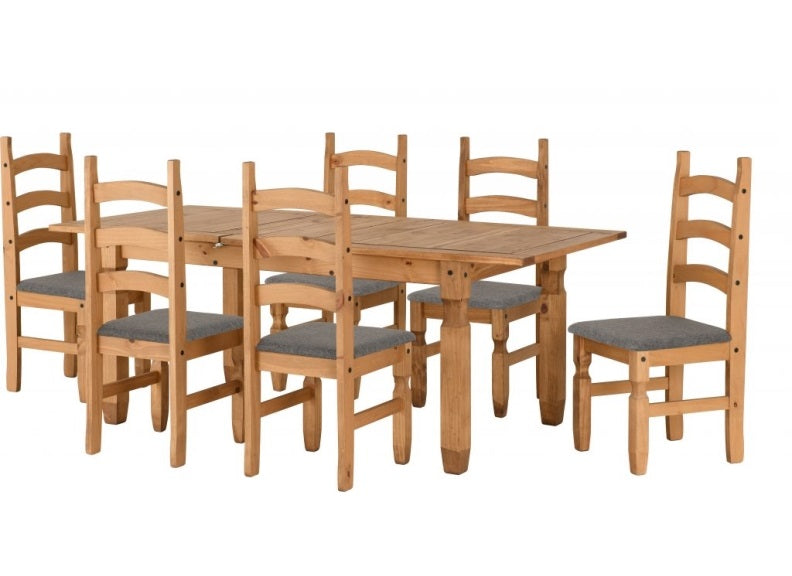 Corona Dining Table W/Fabric Seat Chairs
