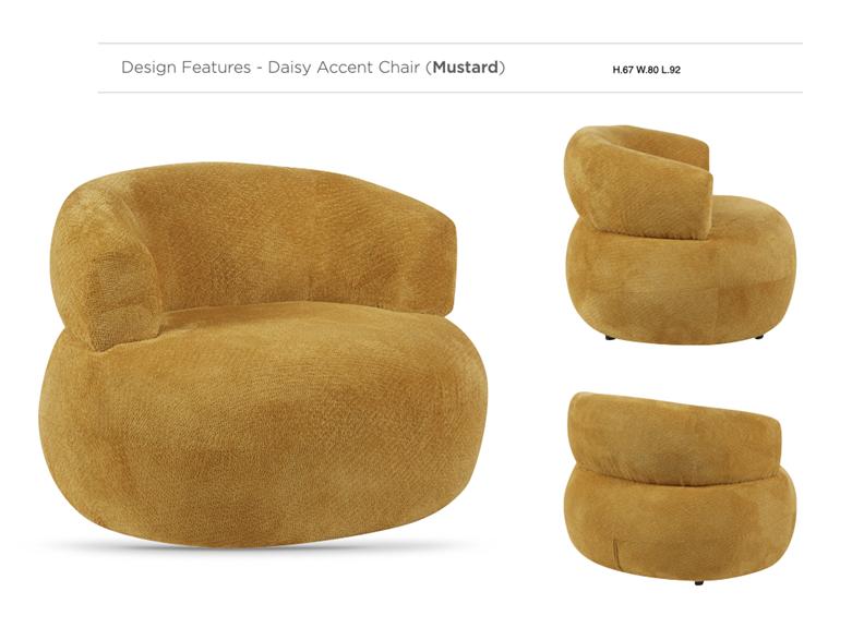 Daisy Mustard Accent Chair - detail