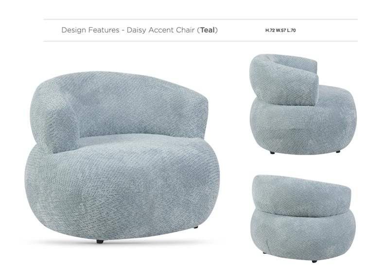 Daisy Teal Accent Chair - details