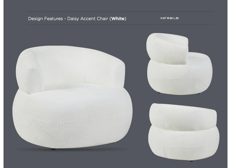 Daisy White Accent Chair - detail