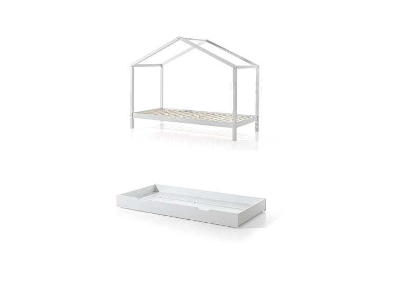 Dallas White ZH Bed With Roof And Under Bed