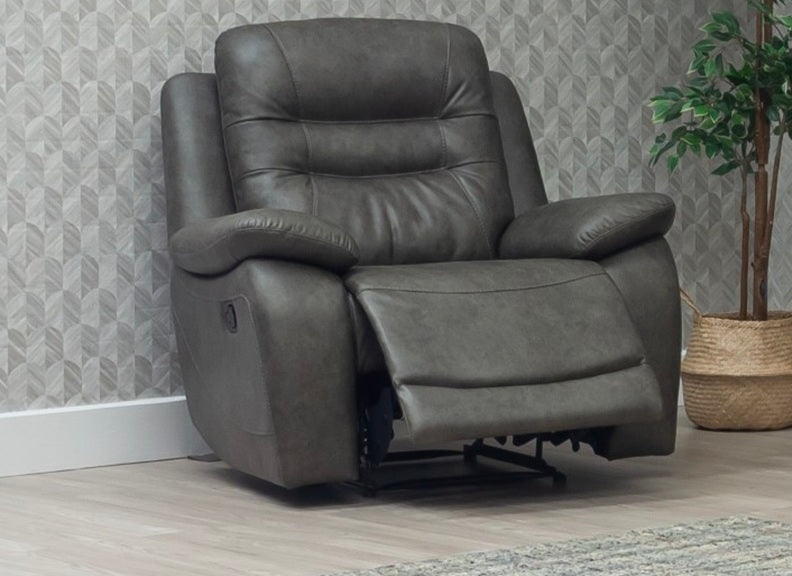 Dane Hunter Green Fabric Manual Recliner Armchair – Luxury Reclining Fabric Armchair