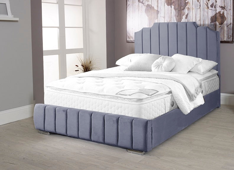Deco Velvet Steel Grey Bed