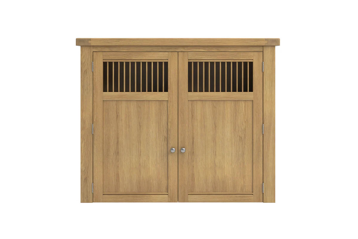Delaney Oak Two Door Hutch Top - front