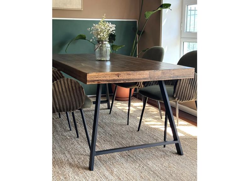 Doda 1.8 m Fixed Rectangular Dining Table W/Gabriel Dining Chairs