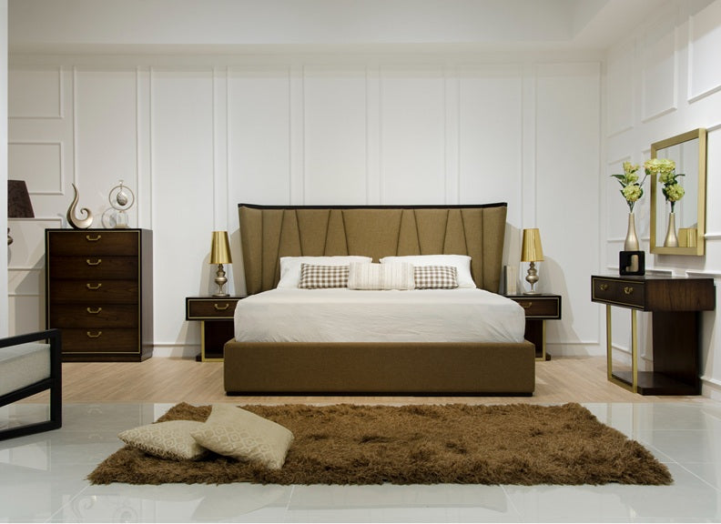 Dubai Locker W/Dark Walnut Finish | Modern Bedside Storage