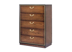 Dubai Tall Chest W/Dark Walnut Finish | Modern Bedroom Storage Chest Of Drawers