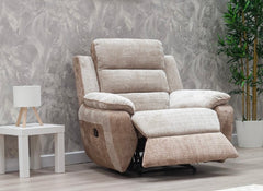 Durban Fabric Armchair with Dual-Tone Upholstery & Optional Power Recline