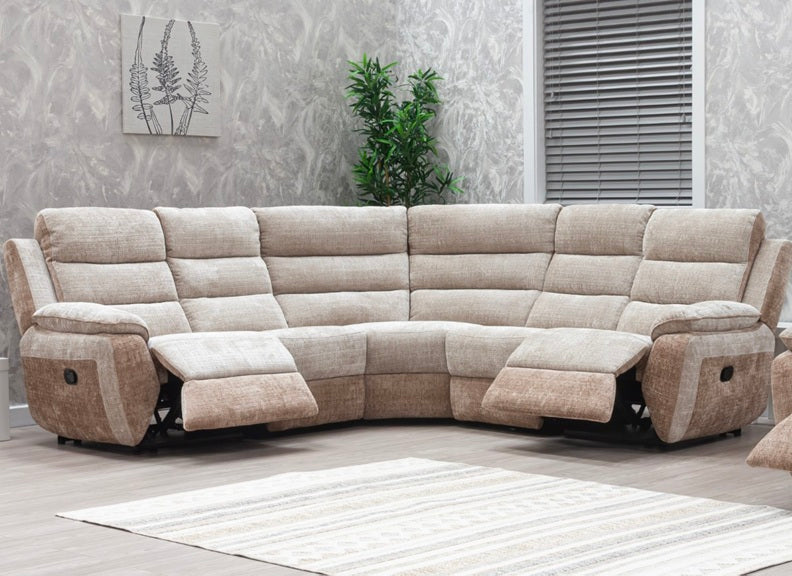 Durban Fabric Modular Sectional Sofas with Dual-Tone Upholstery & Optional Power Recline & Console