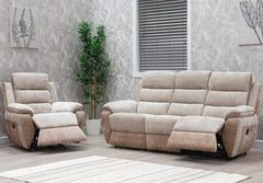 Durban Fabric Modular 3RR Or 2RR Sofas with Dual-Tone Upholstery & Optional Power Recline