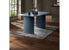 Element Blue Glass Dining Table W/Jonah Chairs – Blue Glass Top Dining Set With Chenille Fabric Chairs (Pre-Order Only)