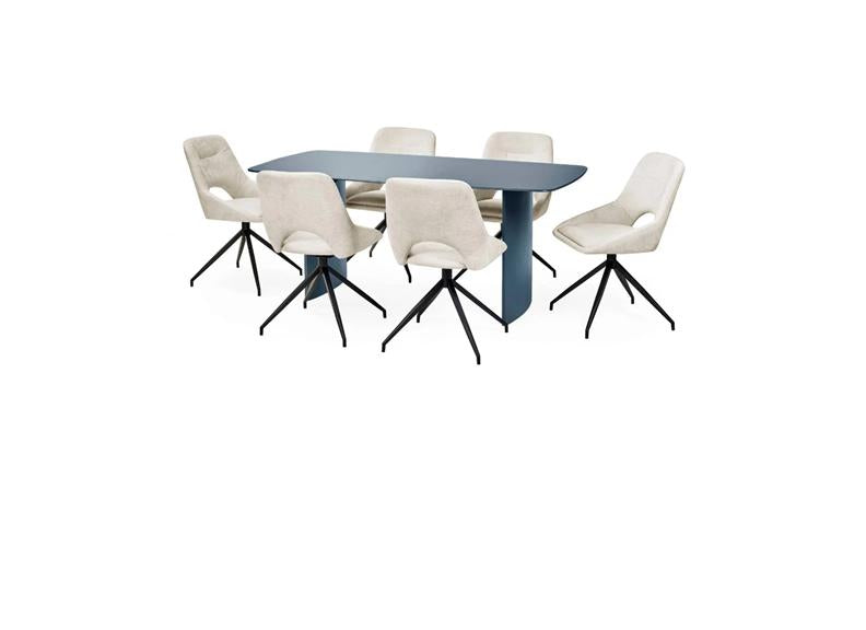 Element Coloured Glass Dining Tables – Coloured Glass Top In Cream Or Blue (Pre-Order Only)