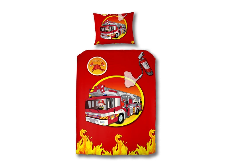 Fire Truck Duvet Cover & Pillowcase