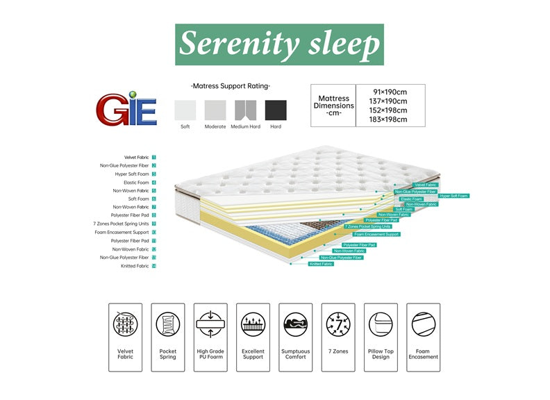 Serenity G06 4 ft6 Plush Mattress