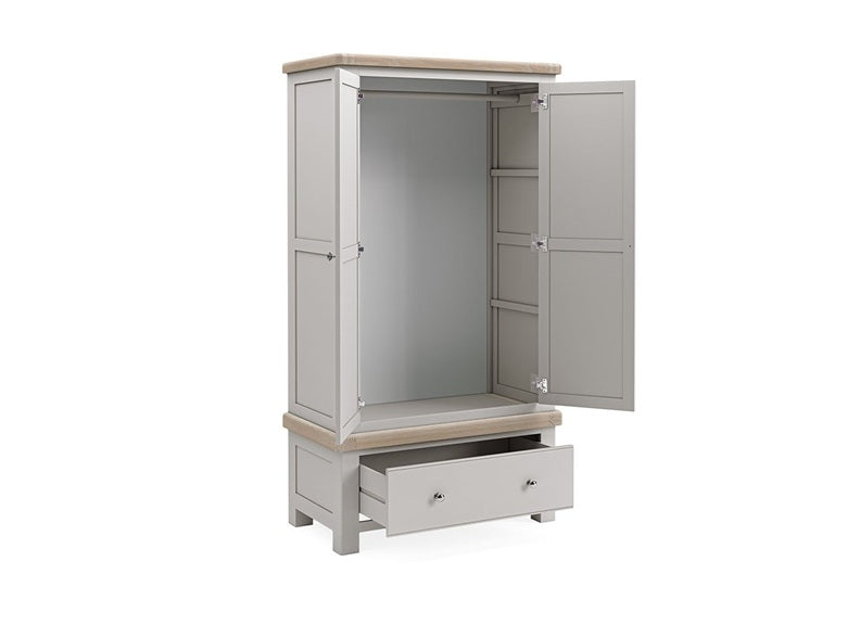 Salcombe Grey Two Door Gents Wardrobe - interior