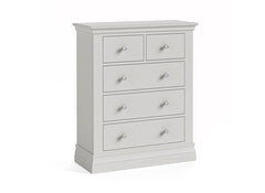 Burgundy 2+3 Chest Of Drawers – Cool Grey Lacquered Bedroom Storage Unit