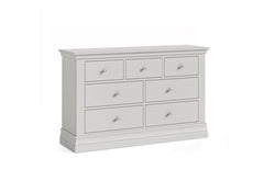 Burgundy 3+4 Wide Chest Of Drawers – Cool Grey Lacquered Bedroom Storage Unit