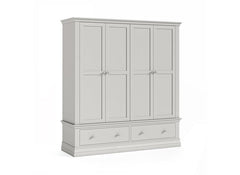 Burgundy Four Door Wardrobe – Cool Grey Lacquered Bedroom Storage