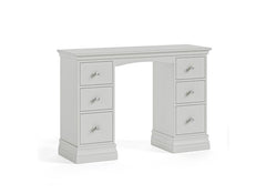 Burgundy Double Pedestal Dressing Table – Cool Light Grey Lacquered Vanity Table