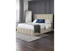 Gatsby Cream Velvet Storage Bed