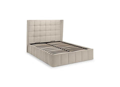 Gatsby Cream Velvet Storage Bed