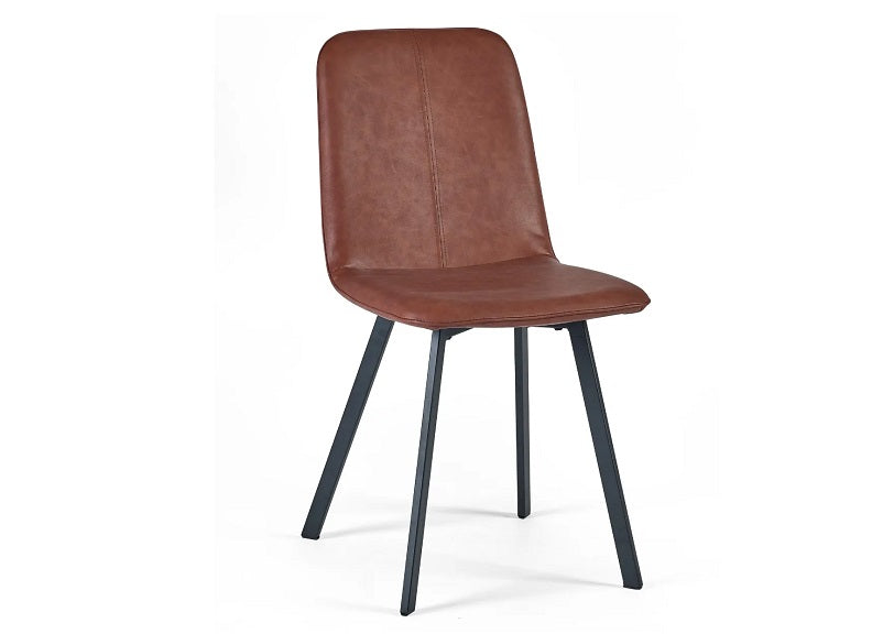 Goya Brown Faux Leather Chair