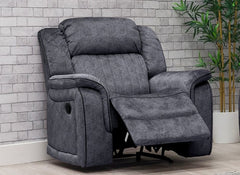 Gresham Grey Fabric Reclining Armchair – Modern Comfort Living Room Armchair In Dark Grey