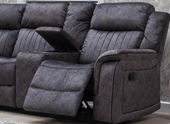 Gresham Grey Fabric Corner Sectional Sofa With Console – Family Comfort Living Room Corner Sofa In Dark Grey