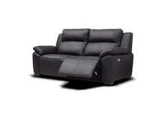 Griffin Black Full Leather Power Recliner 2.5PP Sofa – Luxury Leather Sofa with Optional Charging Console