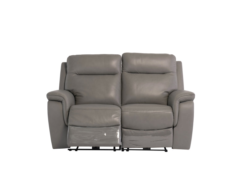 Havana Grey Leather 2RR Sofa - front