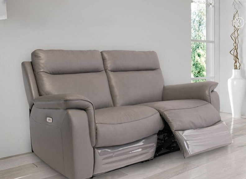 Havana Grey Leather 2RR Sofa - room