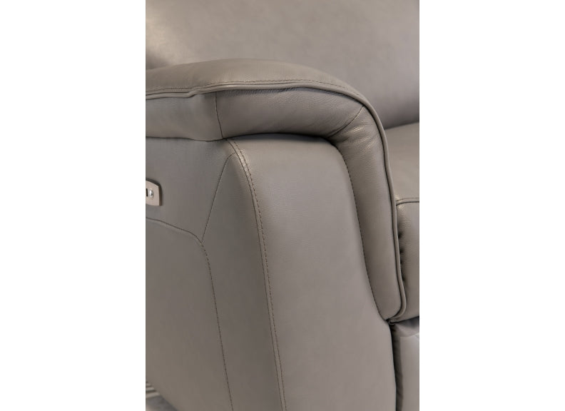 Havana Grey Leather Armchair - armrest