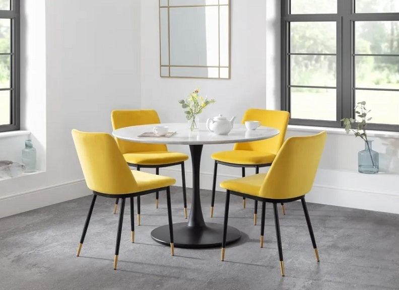 Holland Table & Delaunay Mustard Dining Chairs - 1