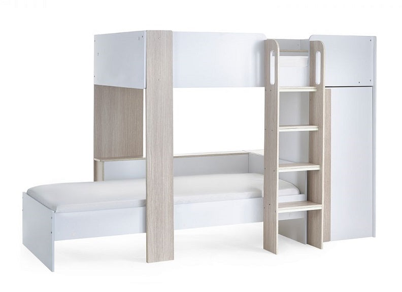 Horizon White & Pale Wood Bunk Bed