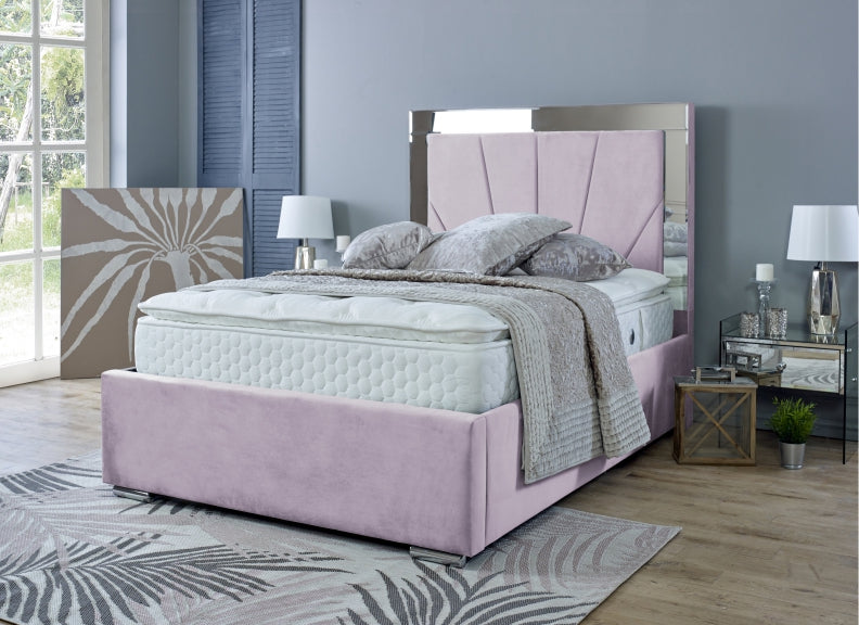 Horizon Velvet Bed - pink
