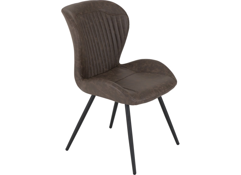 Quebec Brown Faux Leather Chair - 1