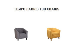 Tempo Fabric Mustard & Grey Tub Chairs