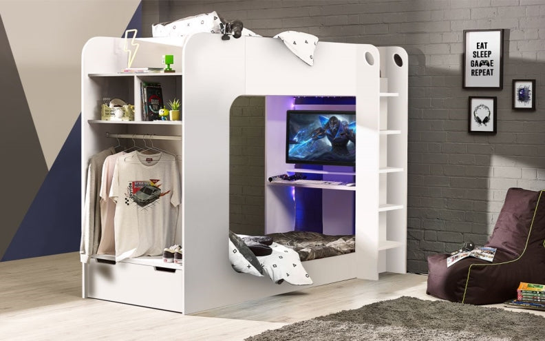 Impact White Gaming Bunk Room - 1