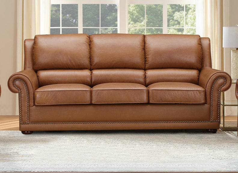 Imperial Three Seat Half-Leather Sofa