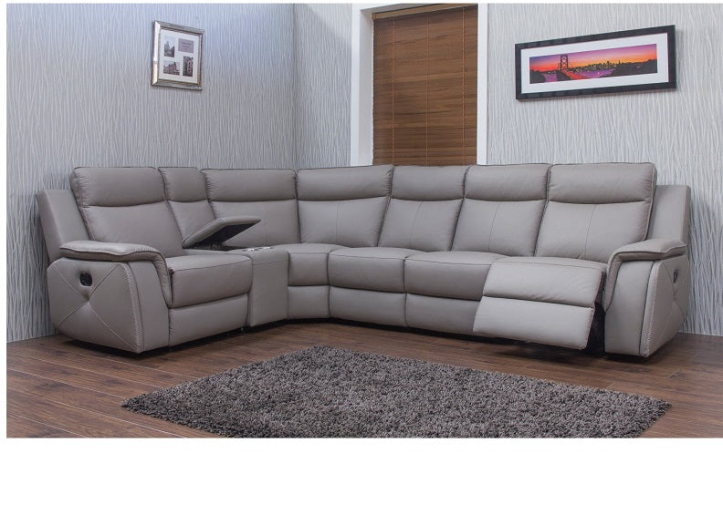 Infiniti Taupe Leather Sofa - room