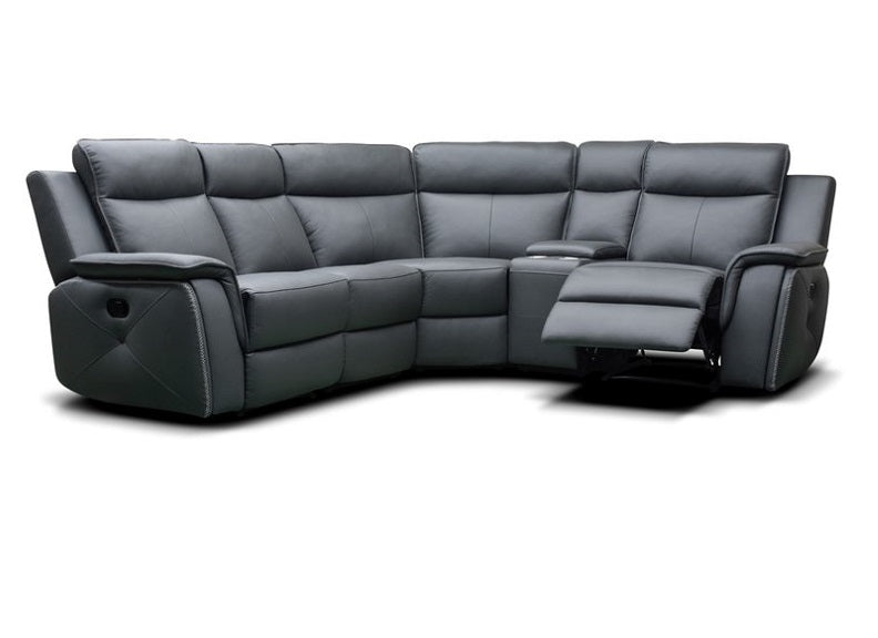 Infiniti Dark Grey Leather Sofa 