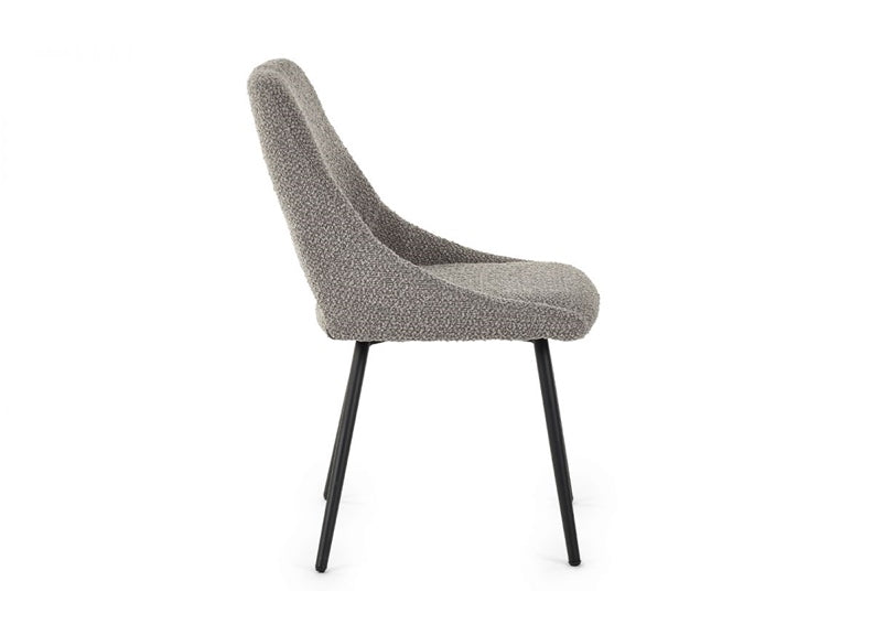Iris Grey Boucle Chair - side view