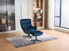 Isla Swivel Chair W/Stool Blue - 1