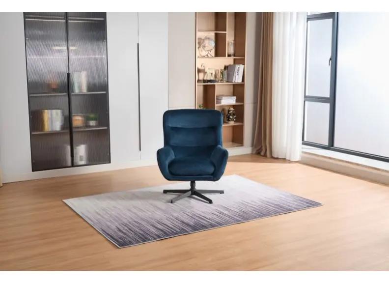 Isla Swivel Chair W/Stool Blue - front