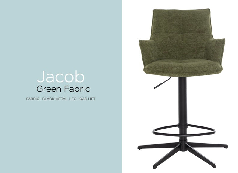 Jacob Fabric Green Stool - 2