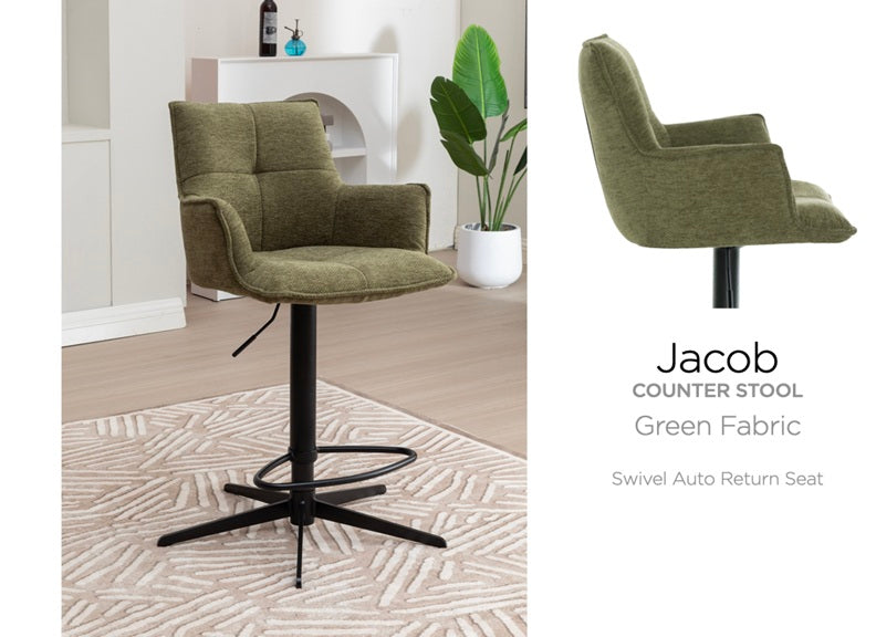 Jacob Fabric Green Stool