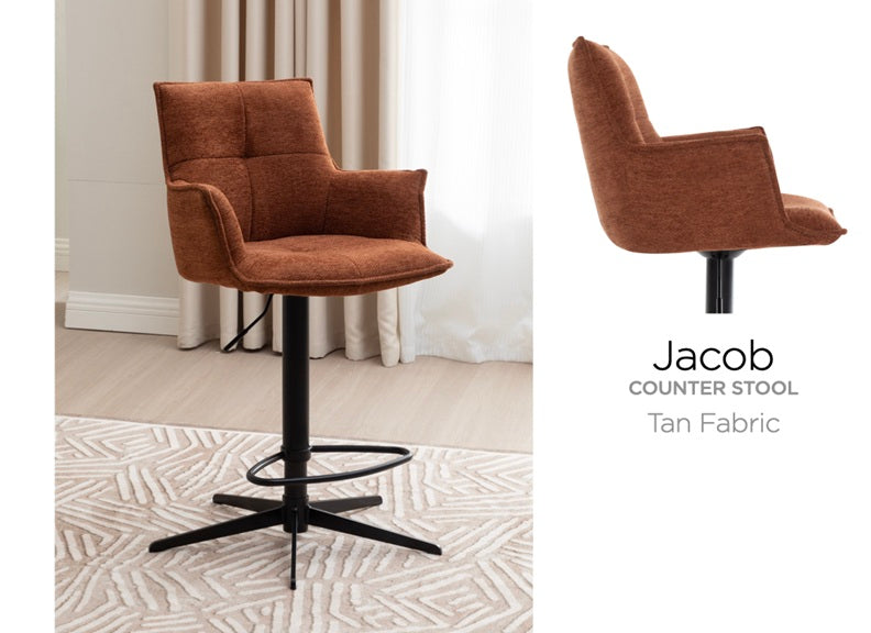 Jacob Fabric Tan Stool
