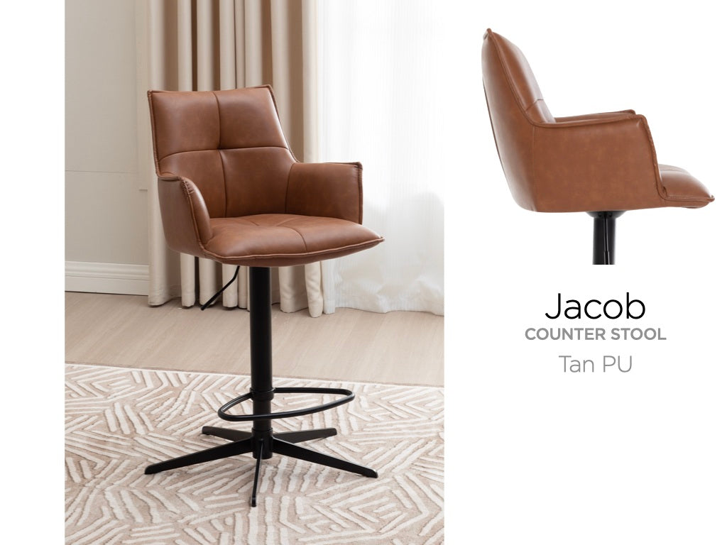 Jacob Tan PU Stool - 2