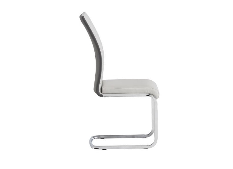 Jasper Light Grey/Grey PU Chair - side