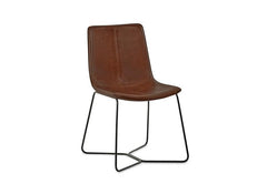 Joren Brown PU Dining Chair - 1